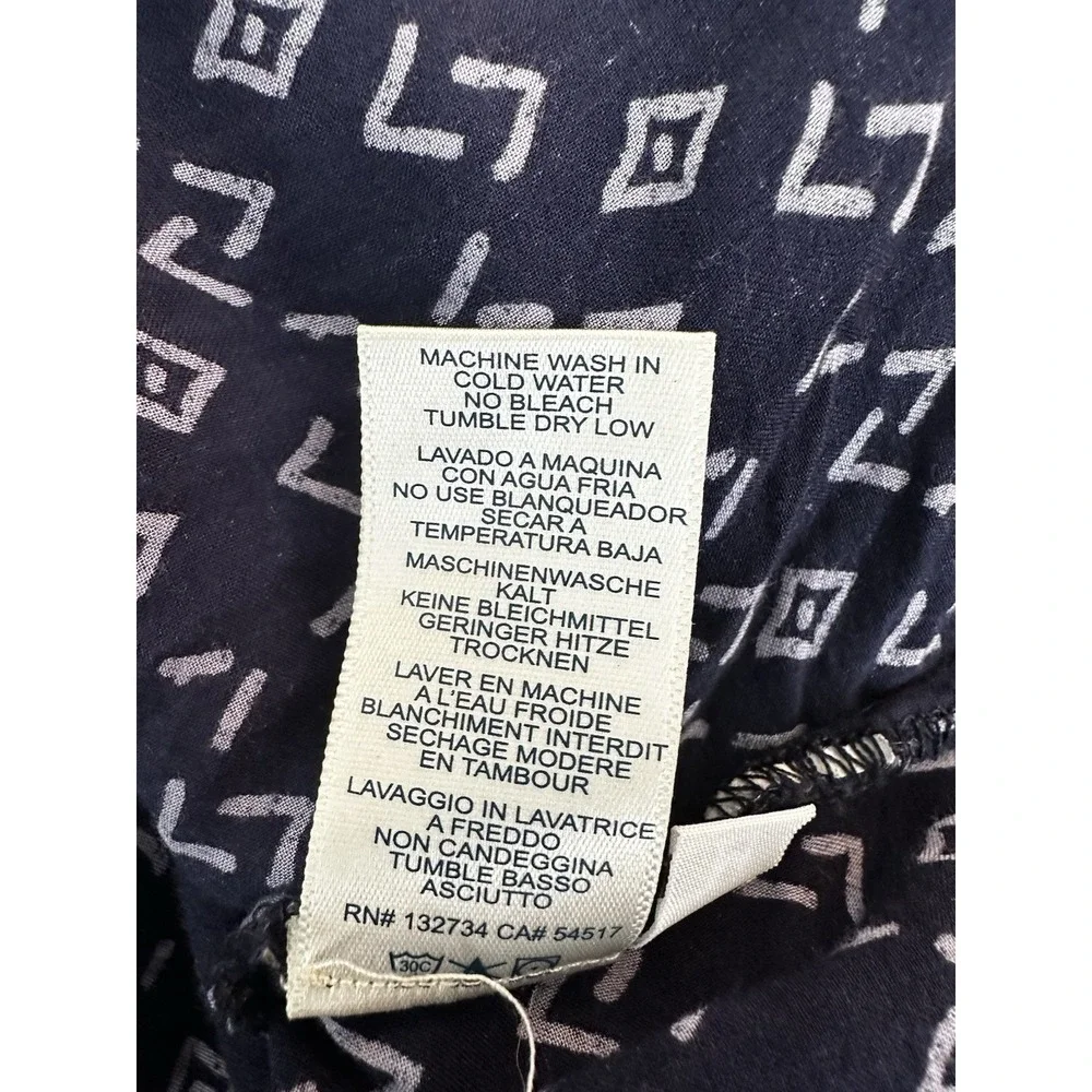 Cloth & Stone Button Up Top Womens Medium Blue Geometric Soft Lightweight Pocket - Picture 7 of 7